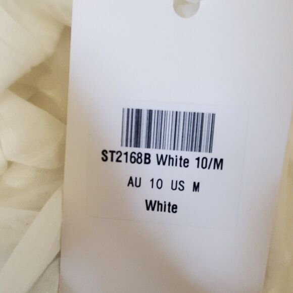 Indikah Romper Size Medium White Spaghetti Strap Cotton Blend By Angel Biba New - Picture 14 of 16